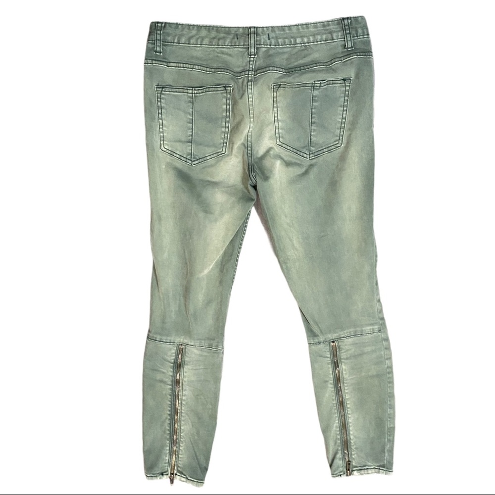 Free People Moto Suede Sateen Zipper Back Skinny - Picture 8 of 11